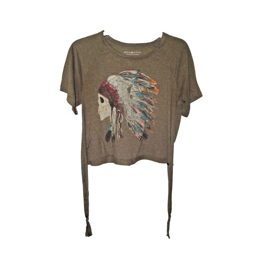 Ralph Lauren Denim‎ Supply T-Shirt Small Brown Aztec Southwest Indian Western